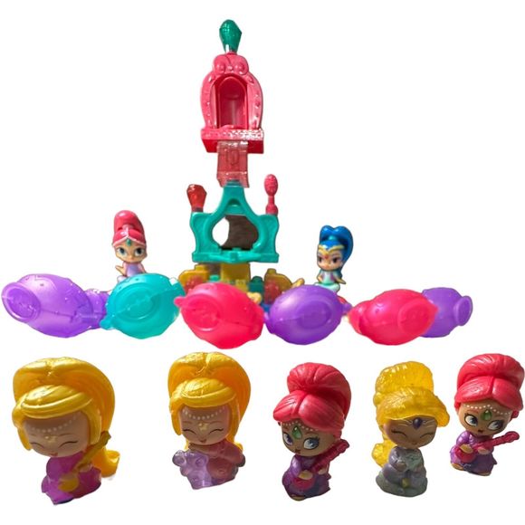 LOT Mega Bloks Shimmer & Shine Bedtime Building Set + 5 Teenie Genies + Bottles - Picture 11 of 16
